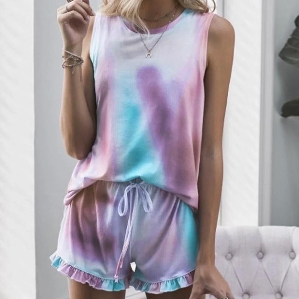 Tie Dye Tank & Short Lounge Set